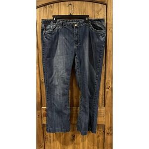 Suko Jeans Straight Leg Jeans Womens 16 Blue Regular Fit Medium Washed Denim